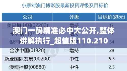 澳门一码精准必中大公开,整体讲解执行_超值版110.210