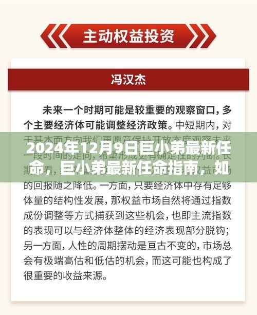 巨小弟最新任命指南,角色过渡与任务完成初学者进阶教程