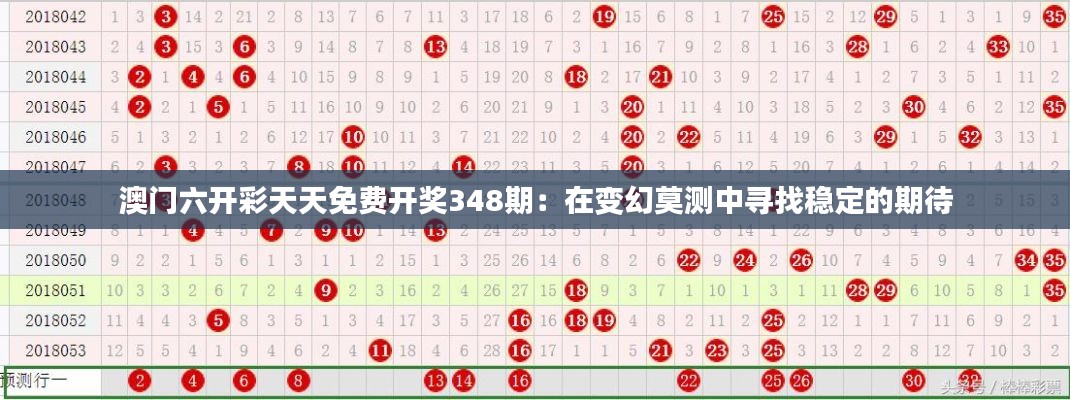 澳门六开彩天天免费开奖348期:在变幻莫测中寻找稳定的期待