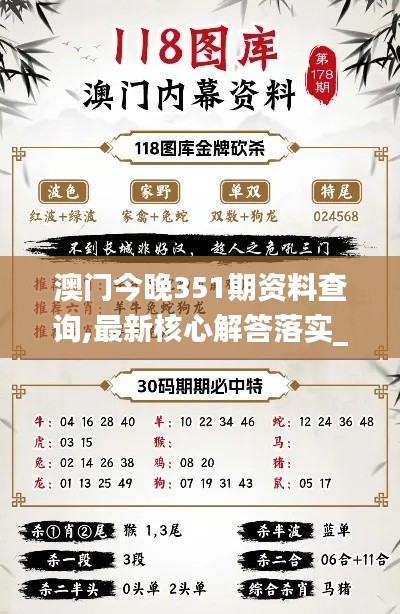 澳门今晚351期资料查询,最新核心解答落实_专业款3.344