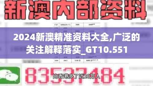 2024新澳精准资料大全,广泛的关注解释落实_GT10.551