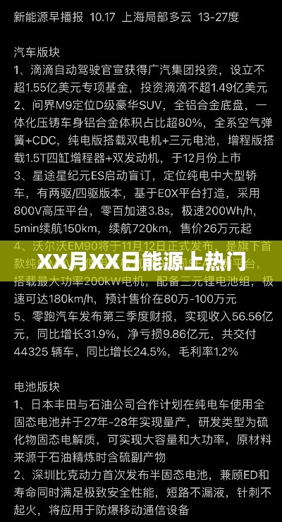 能源话题热议日,聚焦XX月XX日的热点资讯