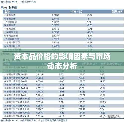 资本品价格的影响因素与市场动态分析