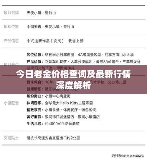 今日老金价格查询及最新行情深度解析