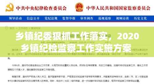 乡镇纪委狠抓工作落实,2020乡镇纪检监察工作实施方案