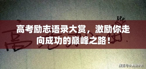 高考励志语录大赏,激励你走向成功的巅峰之路!